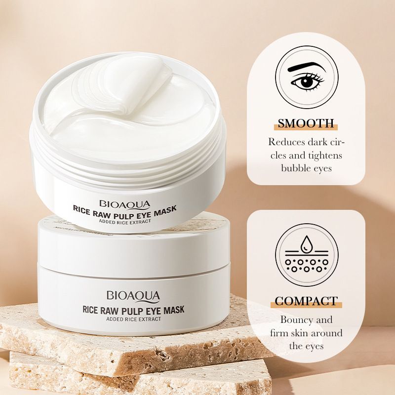 QS-110 - BIOAQUA Moisturizing Eye Mask 30 pairs - Rice Raw Pulp - Image 4