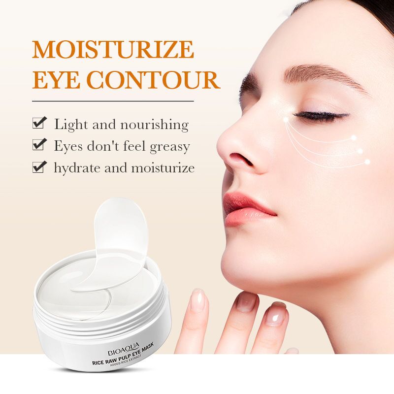 QS-110 - BIOAQUA Moisturizing Eye Mask 30 pairs - Rice Raw Pulp - Image 2